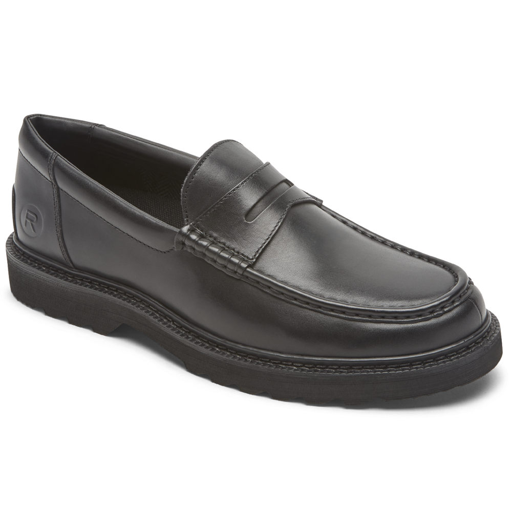 Sapato Vela Rockport Homem Pretas - Peirson Penny Keeper - 81034ZRJG